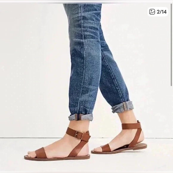 Madewell‎ The Boardwalk Leather Sandals Women's Size 7 Ankle Strap Like New - Picture 3 of 8